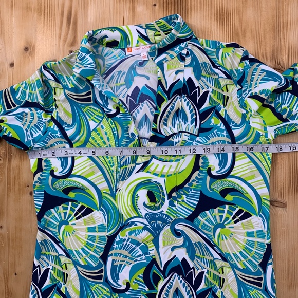 Jude Connally Chris Jude Cloth Tunic Top in Fanfare Turquoise Sz S - Picture 11 of 12